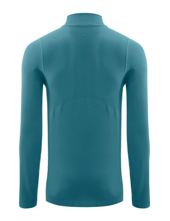 Tee-shirt de sport à manches longues 1-4 zip respirant homme Higher State Bleu Cyan (3)