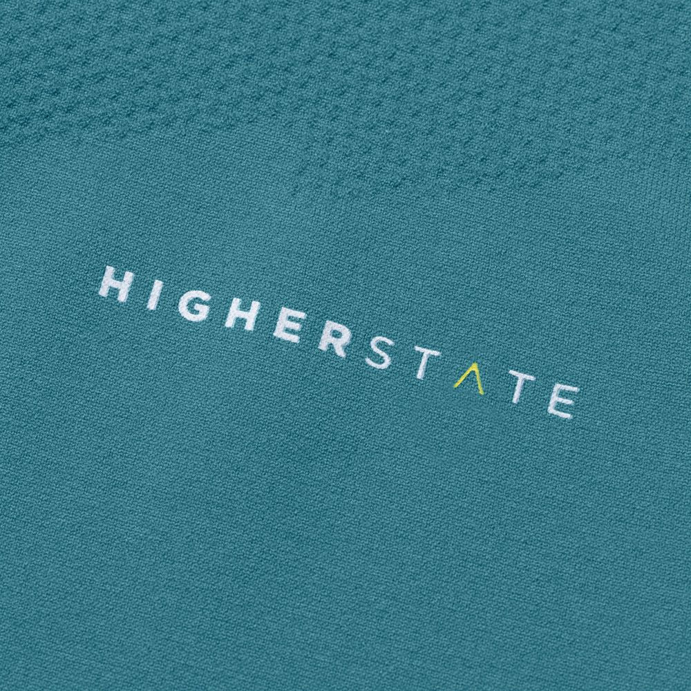 Tee-shirt de sport à manches longues 1-4 zip respirant homme Higher State Bleu Cyan (5)