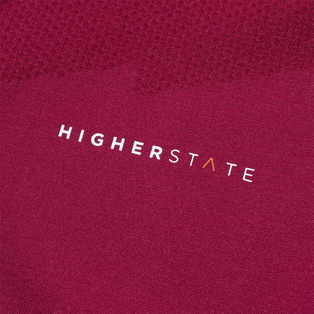 Tee-shirt de sport à manches longues 1-4 zip respirant homme Higher State Violet vin (4)