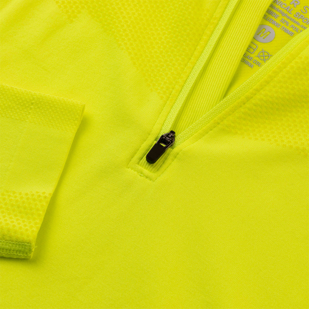 Tee-shirt de sport à manches longues 1-4 zip respirant homme Higher State Jaune fluo (7)