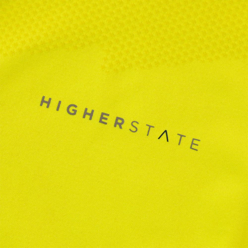 Tee-shirt de sport à manches longues 1-4 zip respirant homme Higher State Jaune fluo (6)