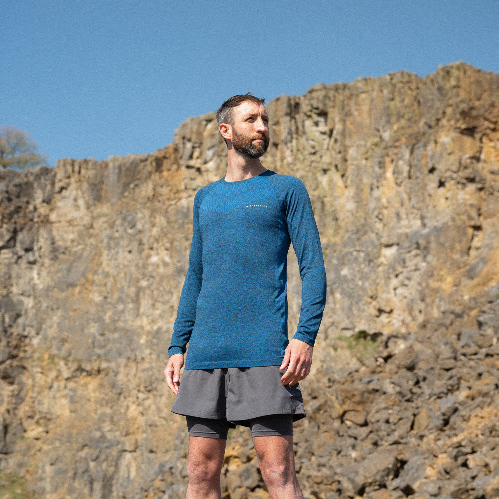 Tee-shirt de sport à manches longues léger et respirant homme Higher State Bleu (2)