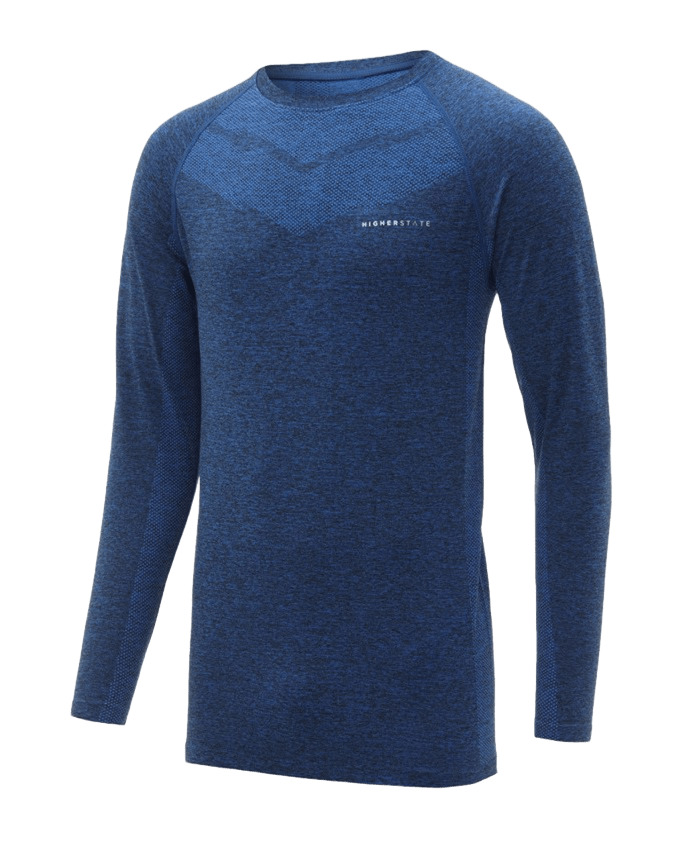 Tee-shirt de sport à manches longues léger et respirant homme Higher State Bleu (1)