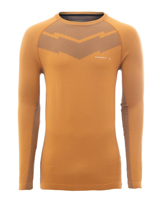 Tee-shirt de sport à manches longues léger et respirant homme Higher State Orange moutarde (3)