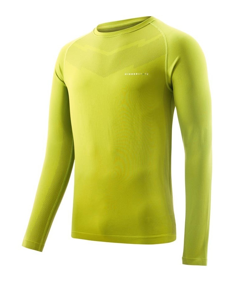 Tee-shirt de sport à manches longues léger et respirant homme Higher State Lime (1)