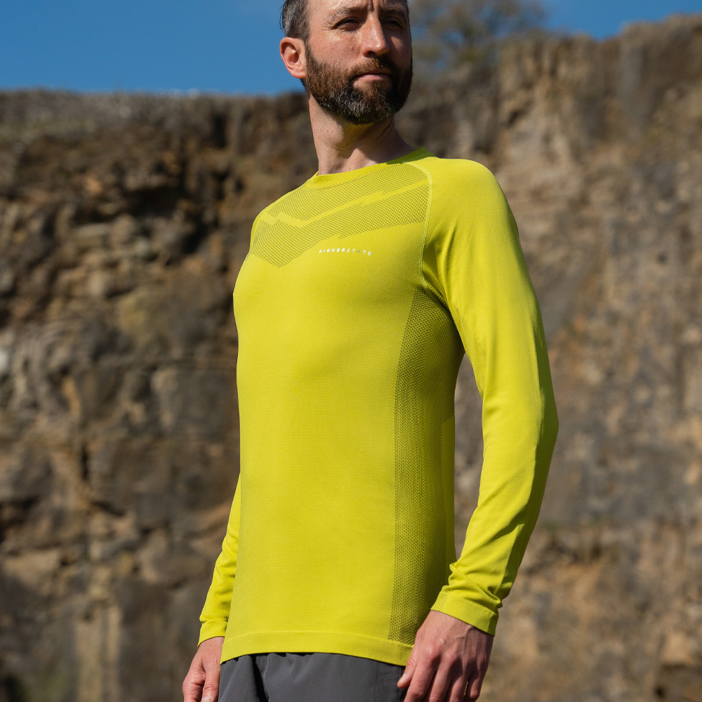 Tee-shirt de sport à manches longues léger et respirant homme Higher State Lime (2)