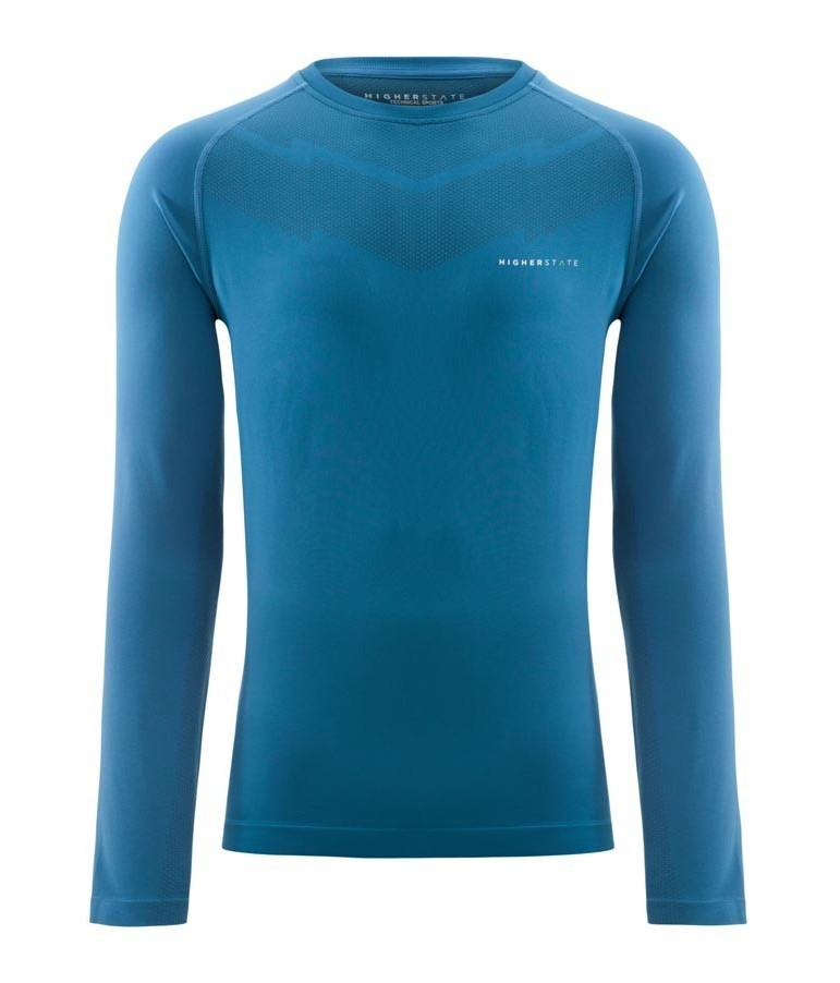 Tee-shirt de sport à manches longues léger et respirant homme Higher State Bleu vif (3)
