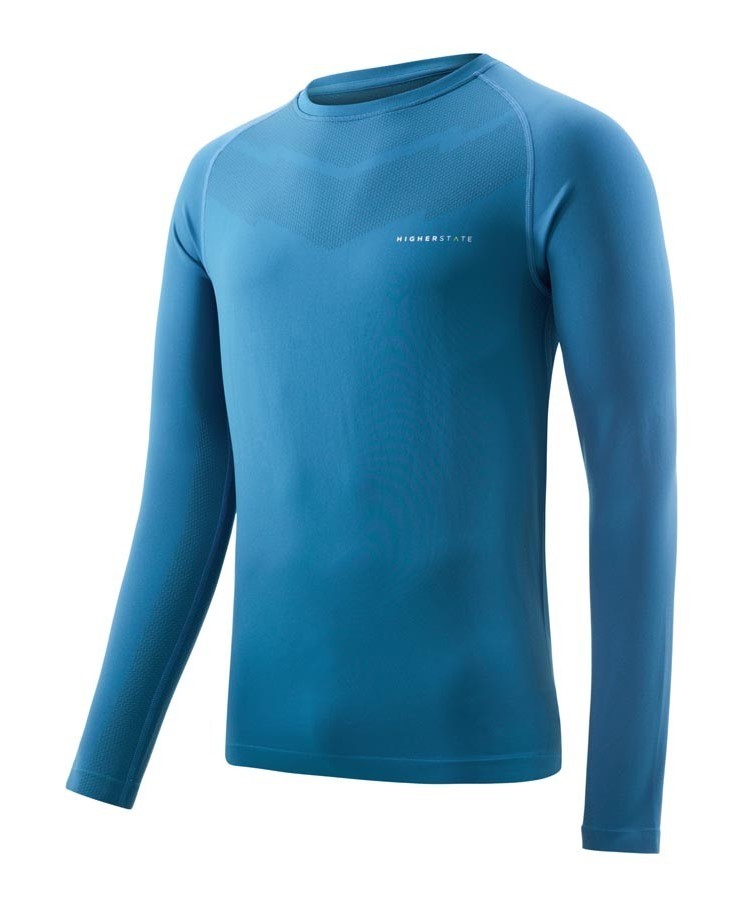 Tee-shirt de sport à manches longues léger et respirant homme Higher State Bleu vif (1)