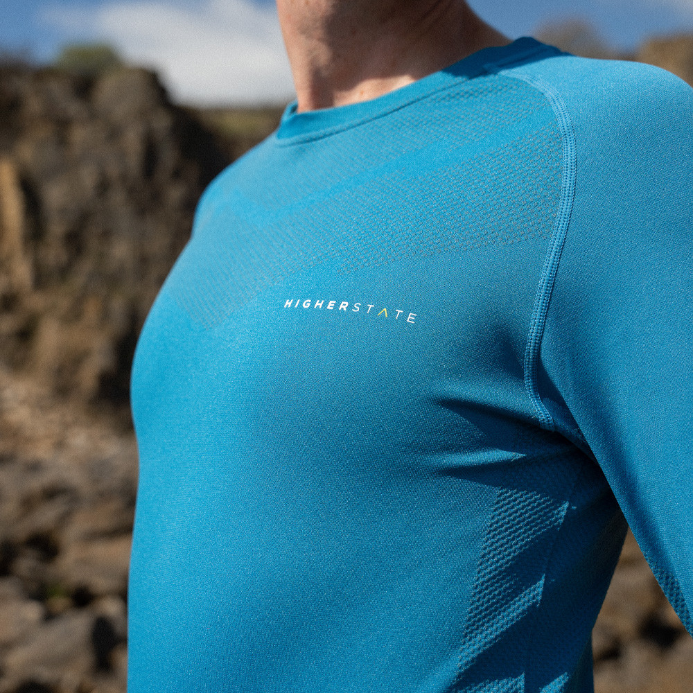 Tee-shirt de sport à manches longues léger et respirant homme Higher State Bleu vif (5)