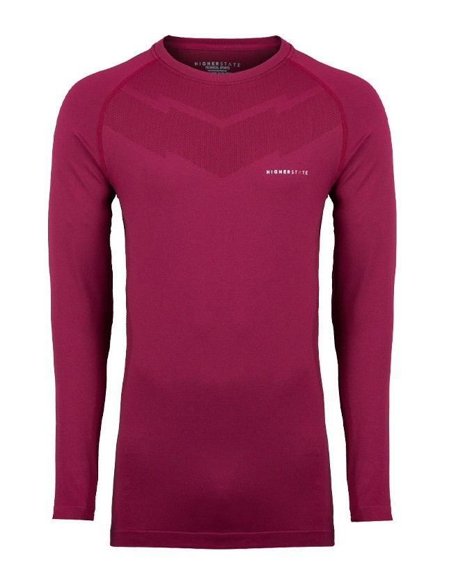 Tee-shirt de sport à manches longues léger et respirant homme Higher State Violet vin (3)