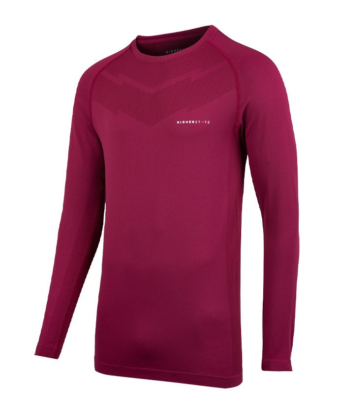Tee-shirt de sport à manches longues léger et respirant homme Higher State Violet vin (1)