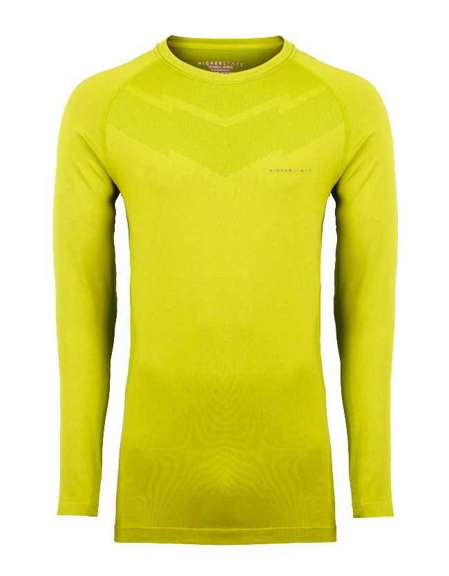 Tee-shirt de sport à manches longues léger et respirant homme Higher State Jaune fluo (3)