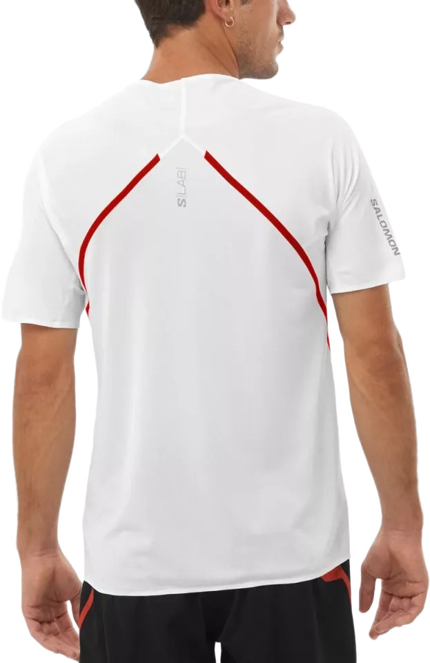 Tee-shirt running trail élite homme Salomon S-LAB SPEED TEE M  Blanc Gris Rouge