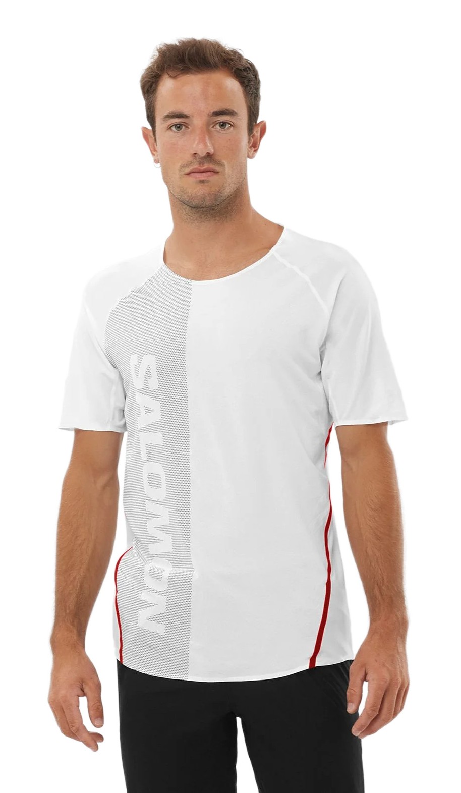 Tee-shirt running trail élite homme Salomon S-LAB SPEED TEE M  Blanc Gris Rouge 3