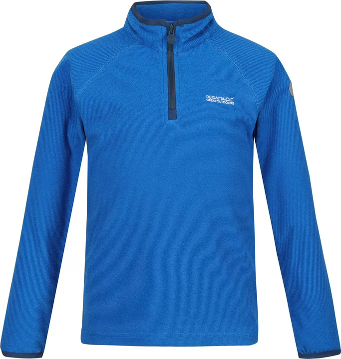 Haut de sport polaire zippé junior Regatta Loco Bleu Indigo Ciel Blanc