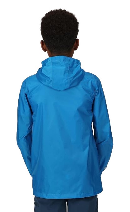 Coupe-vent imperméable de sport junior Regatta Kid Pack-It Jaket III Bleu indigo Marine Blanc 4