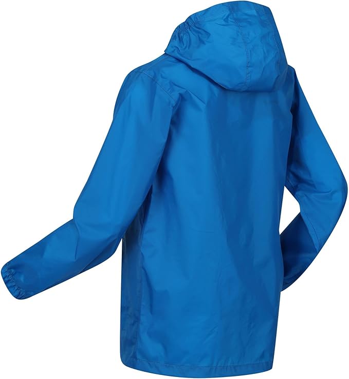 Coupe-vent imperméable de sport junior Regatta Kid Pack-It Jaket III Bleu indigo Marine Blanc 3