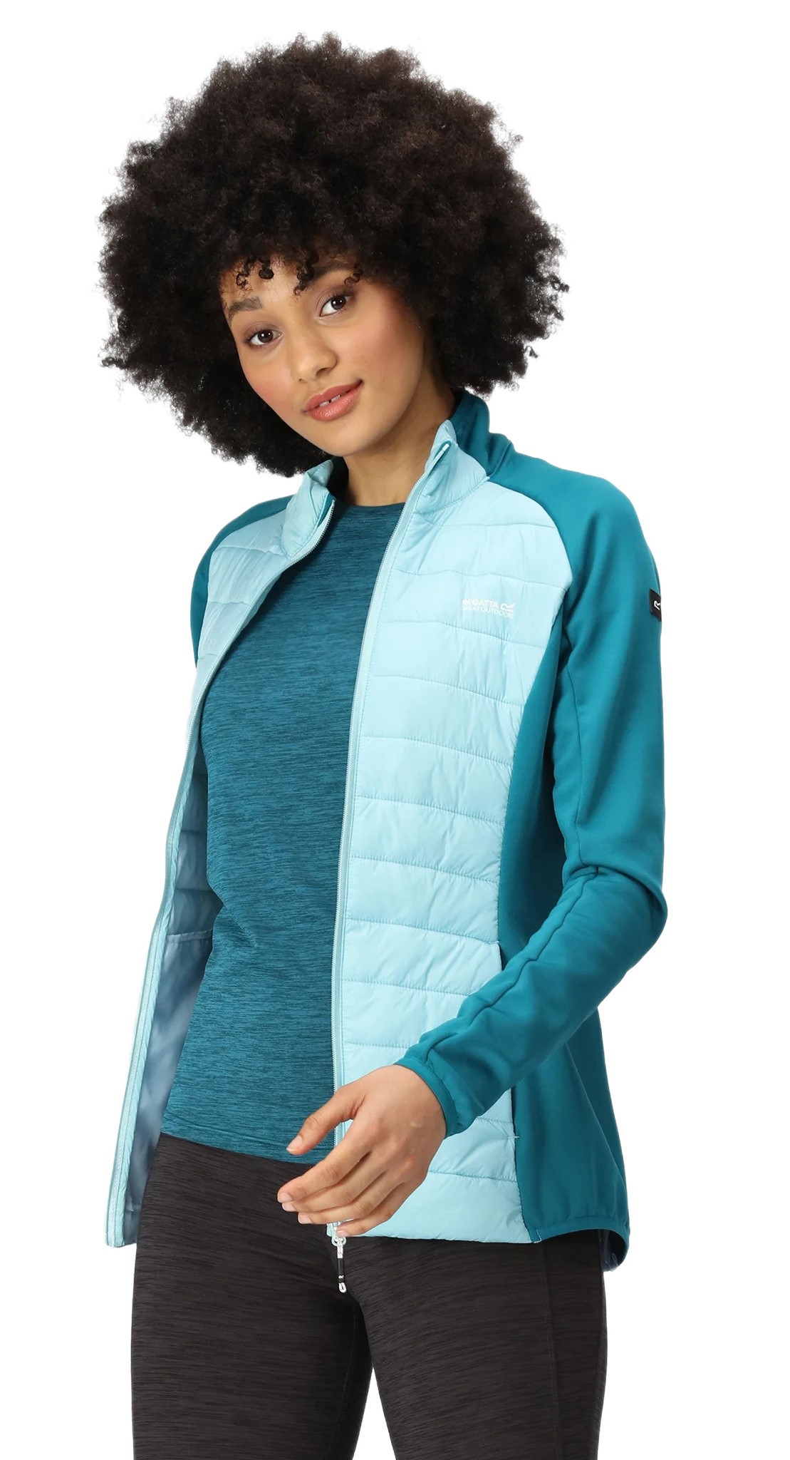 Doudoune intermédiaire de sport respirante femme Regatta Wmn Clumber Hybrid IV Vert mer Vert pâle Blanc 4