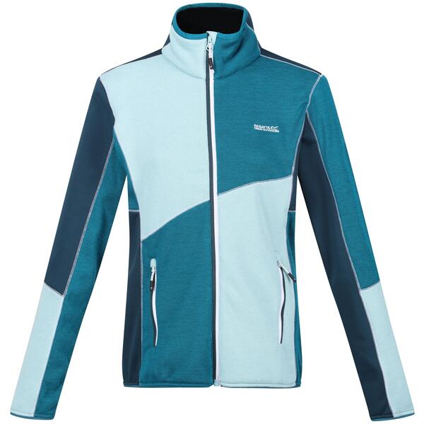 Haut de sport polaire zippé technique et respirant femme Regatta Lindalla VI Vert mer Vert pâle Vert foncé Blanc 7