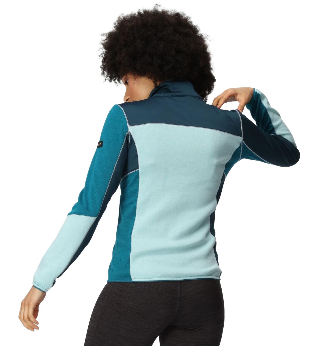 Haut de sport polaire zippé technique et respirant femme Regatta Lindalla VI Vert mer Vert pâle Vert foncé Blanc 2