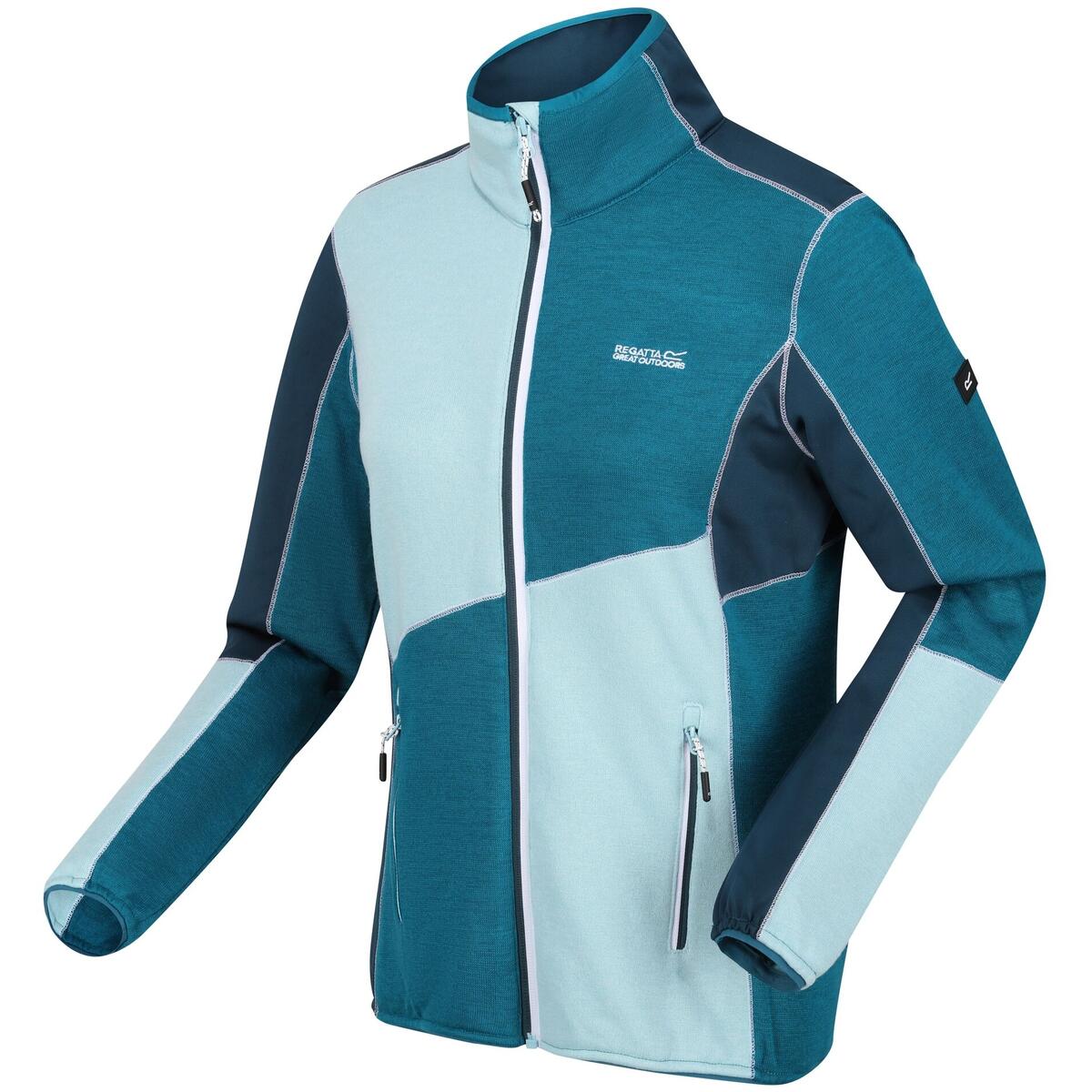 Haut de sport polaire zippé technique et respirant femme Regatta Lindalla VI Vert mer Vert pâle Vert foncé Blanc 9