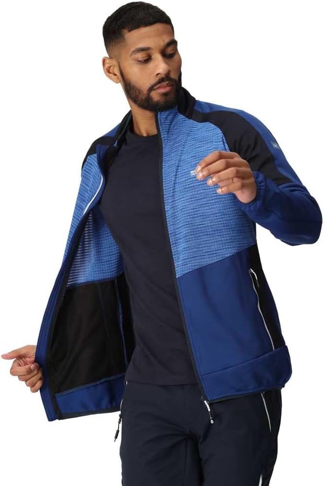 Haut de sport polaire zippé technique et respirant homme Regatta Yare VII Bleu royal Bleu clair Marine Blanc 7