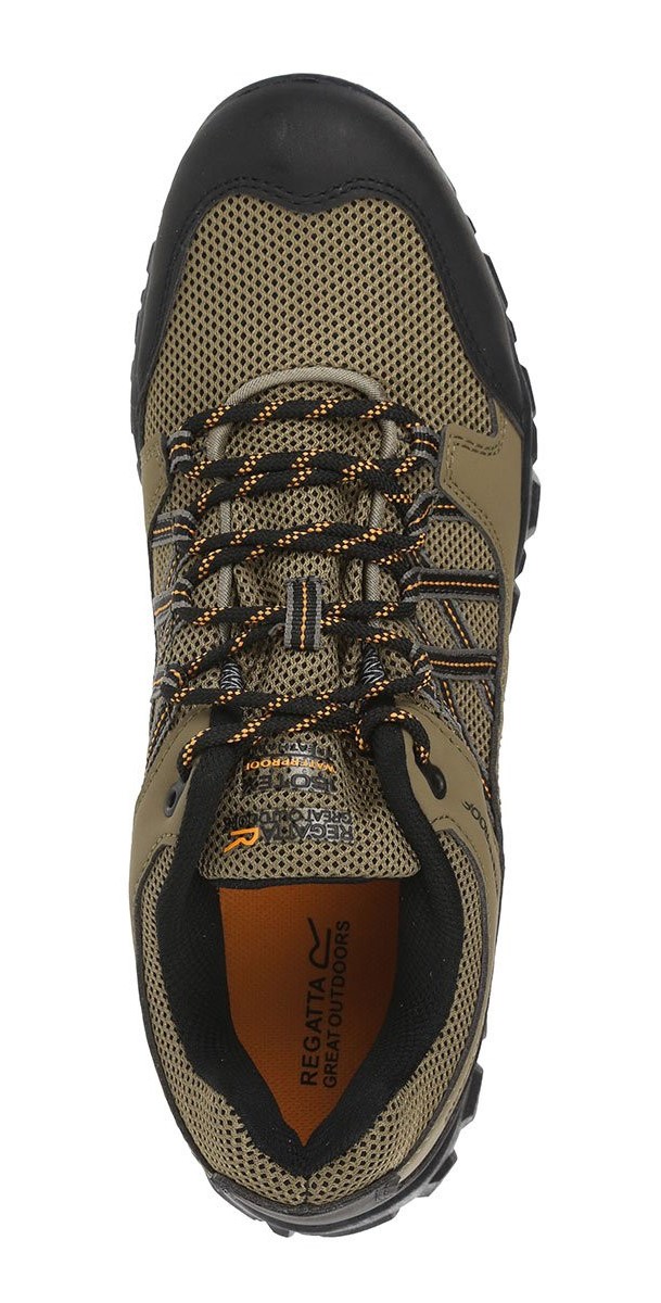Chaussures marche homme Regatta EDGEPOINT III WP Sable doré Noir Orange flamme 5