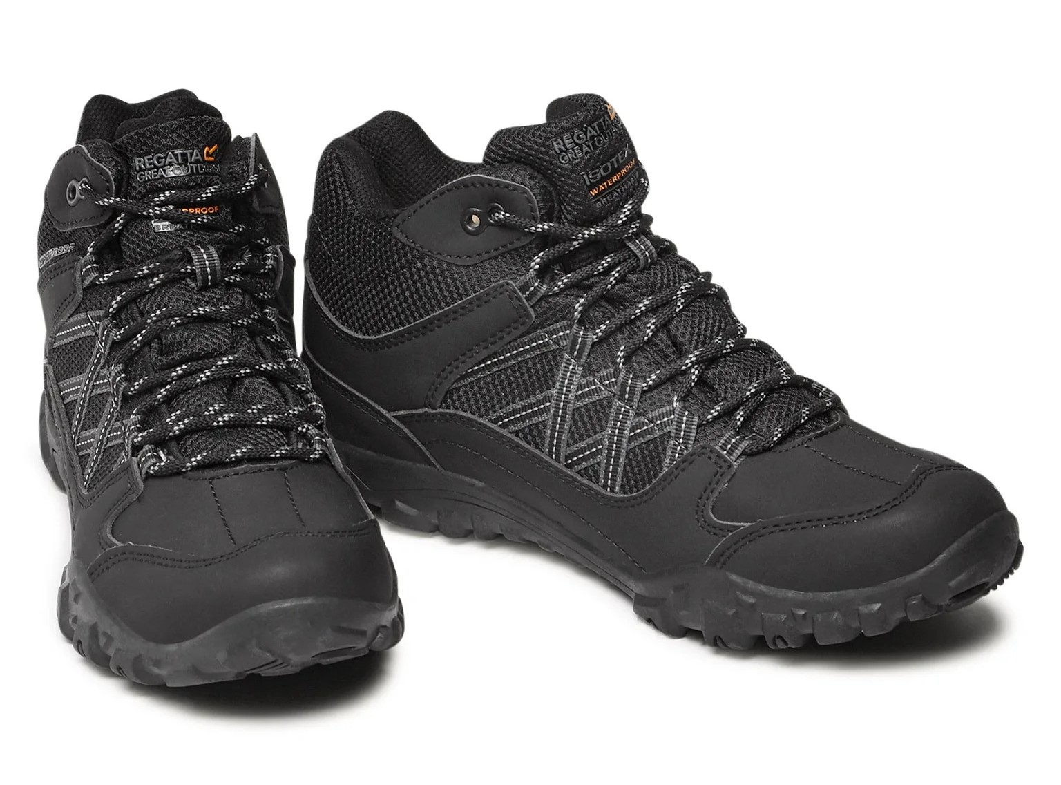 Chaussures marche homme Regatta EDGEPOINT MID WP Noir Gris granit 5