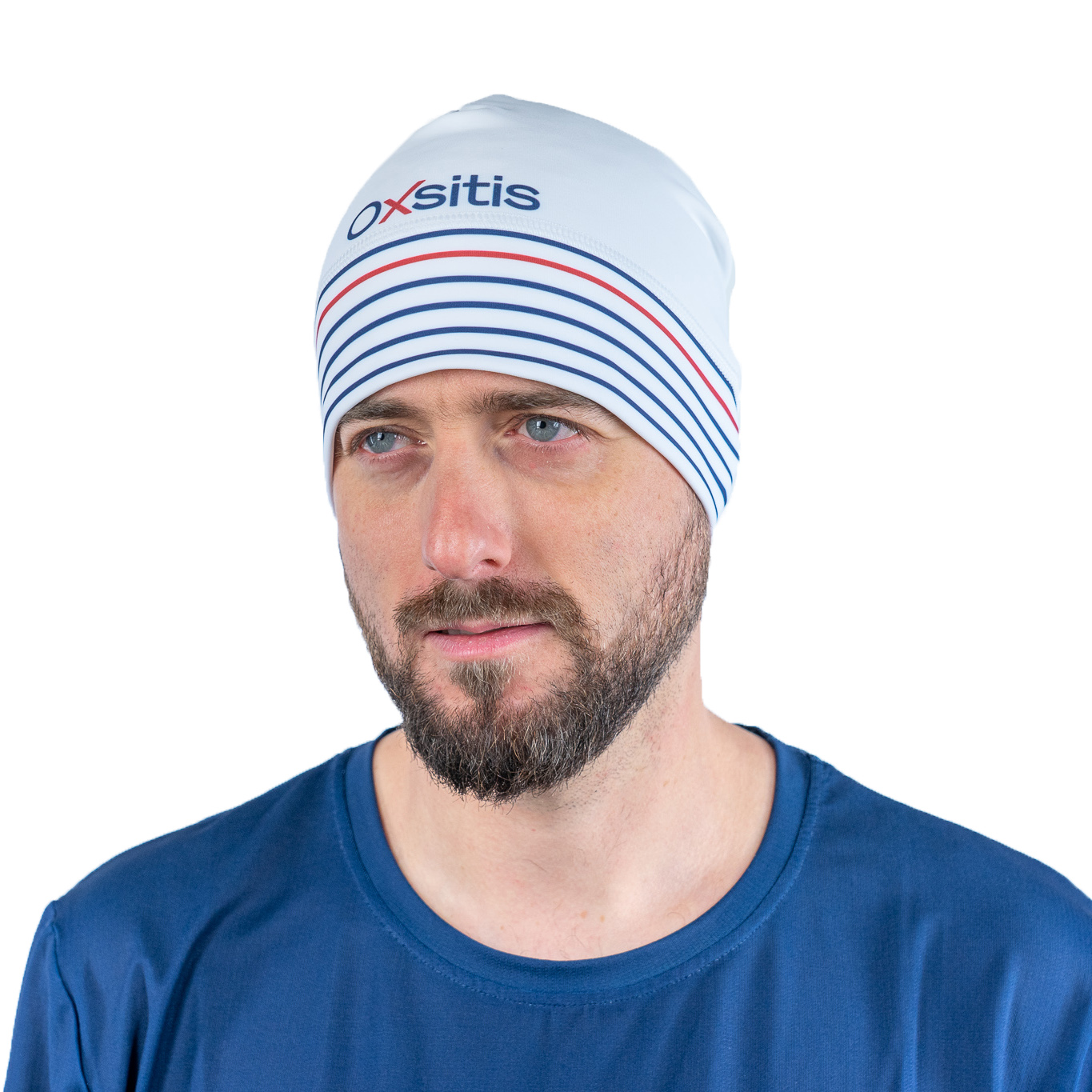 Bonnet technique et respirant OXSITIS Nordic BBR Blanc Bleu Rouge 3