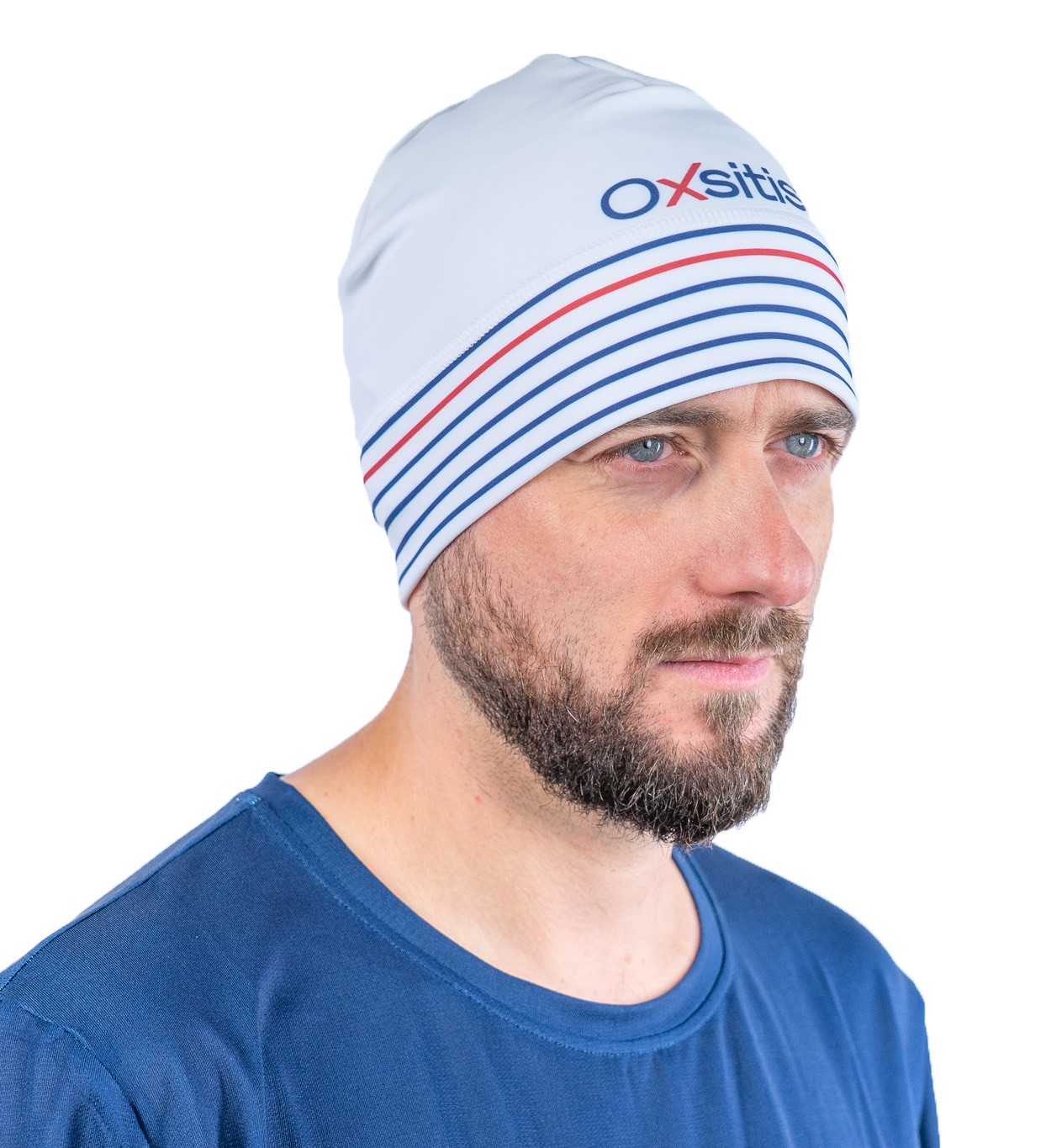 Bonnet technique et respirant OXSITIS Nordic BBR Blanc Bleu Rouge 7