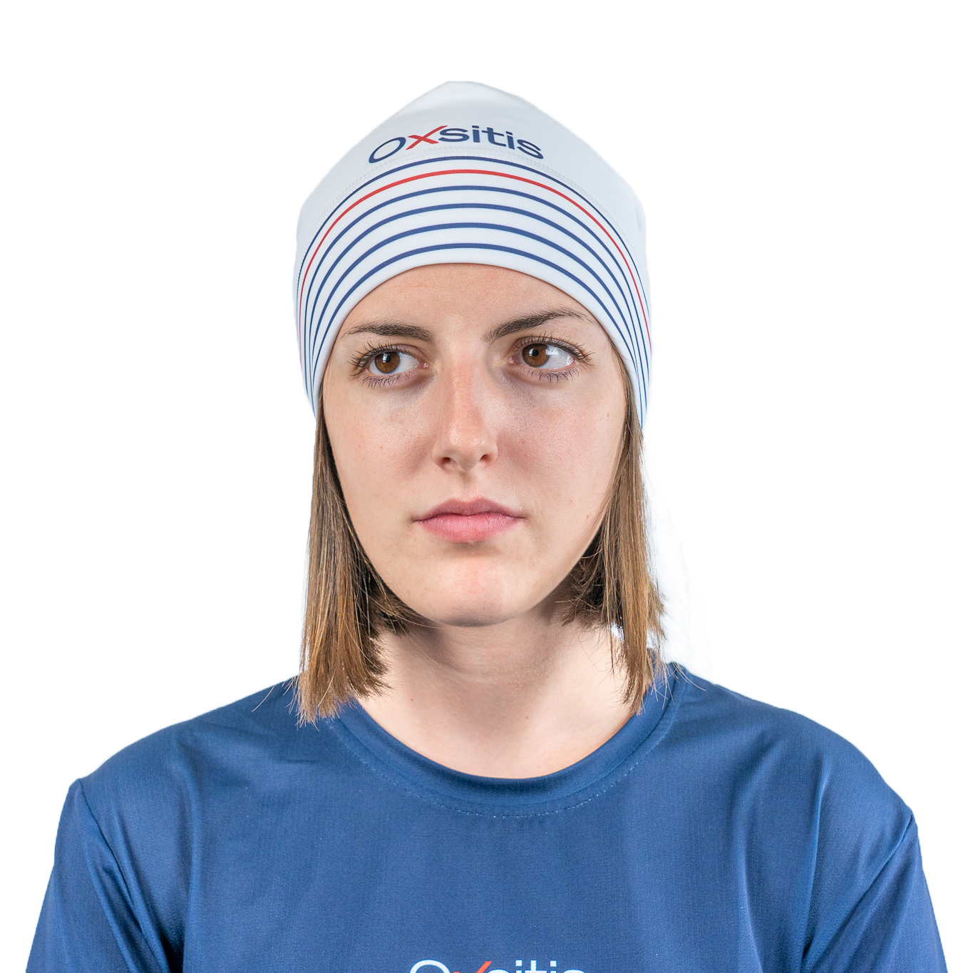 Bonnet technique et respirant OXSITIS Nordic BBR Blanc Bleu Rouge 2