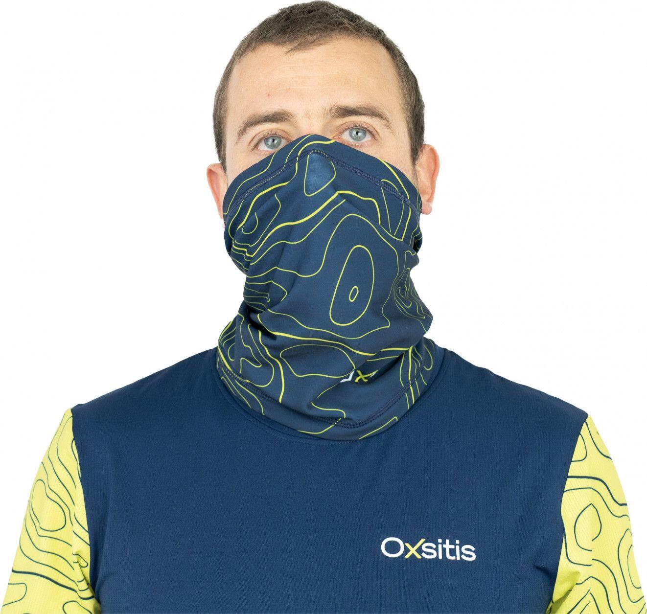 Bonnet tour de cou respirant unisexe OXSITIS Origin Bleu marine Vert lime 3