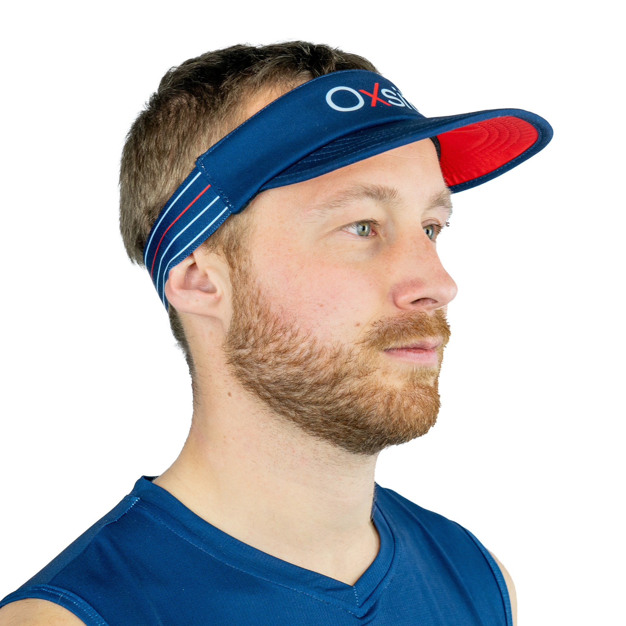 Visière casquette de running unisexe OXSITIS BBR Bleu marine Blanc Rouge 2