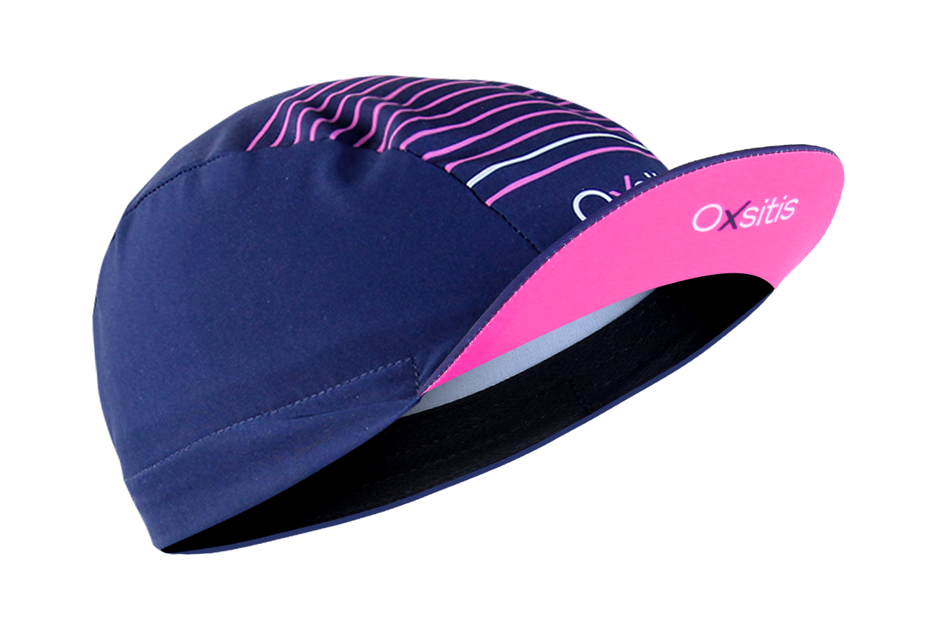 Casquette profilée unisexe OXSITIS Racing Bleu marine Rose 1