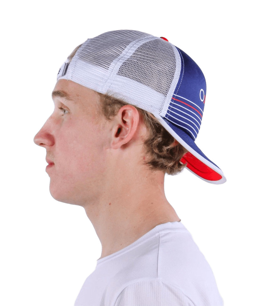 Casquette de sport aérée unisexe OXSITIS Trucker BBR Bleu marine Blanc Rouge 3