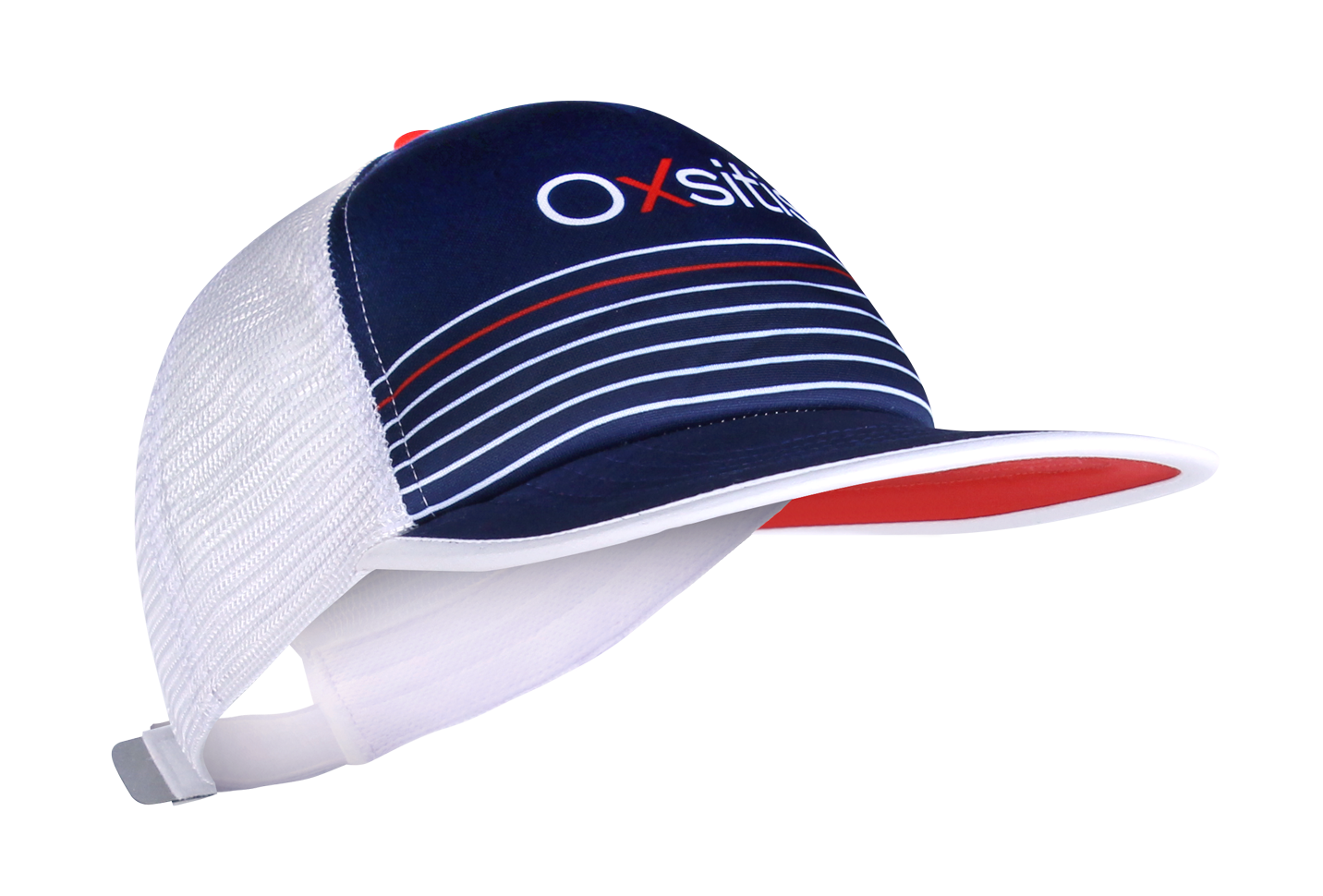 Casquette de sport aérée unisexe OXSITIS Trucker BBR Bleu marine Blanc Rouge 1