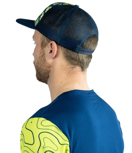 Casquette de sport aérée unisexe OXSITIS Trucker Origin Bleu marine Vert lime 3