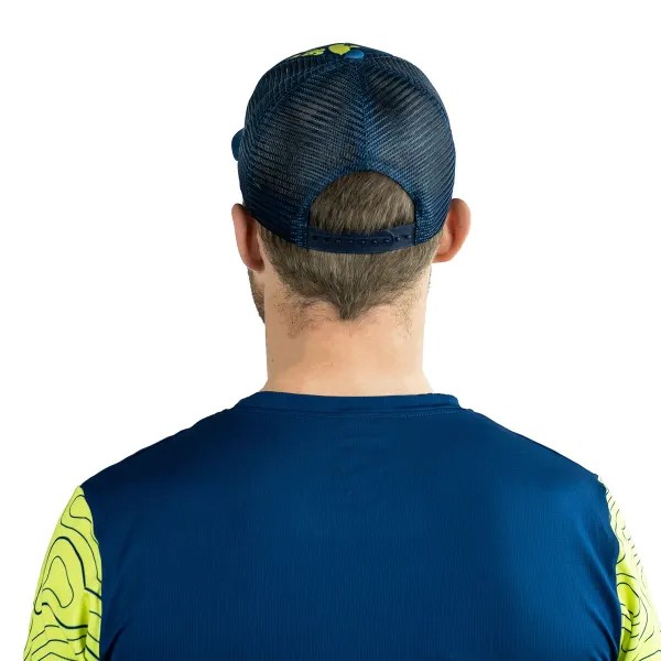 Casquette de sport aérée unisexe OXSITIS Trucker Origin Bleu marine Vert lime 5