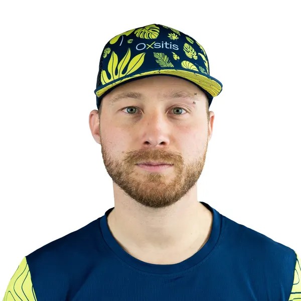 Casquette de sport aérée unisexe OXSITIS Trucker Origin Bleu marine Vert lime 4