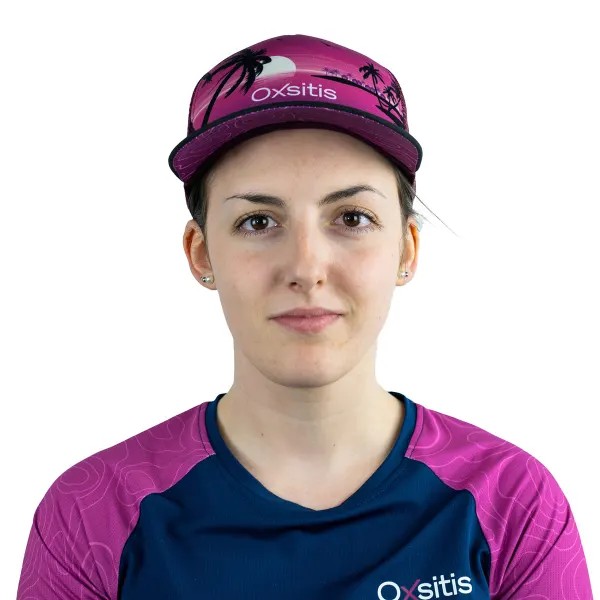 Casquette de sport aérée unisexe OXSITIS Trucker Origin Violet Rose Noir 5