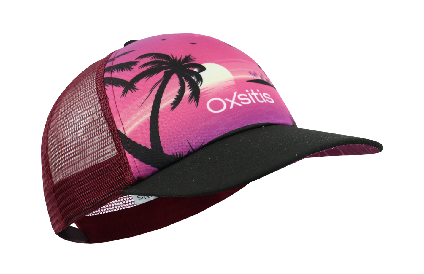 Casquette de sport aérée unisexe OXSITIS Trucker Origin Violet Rose Noir 1