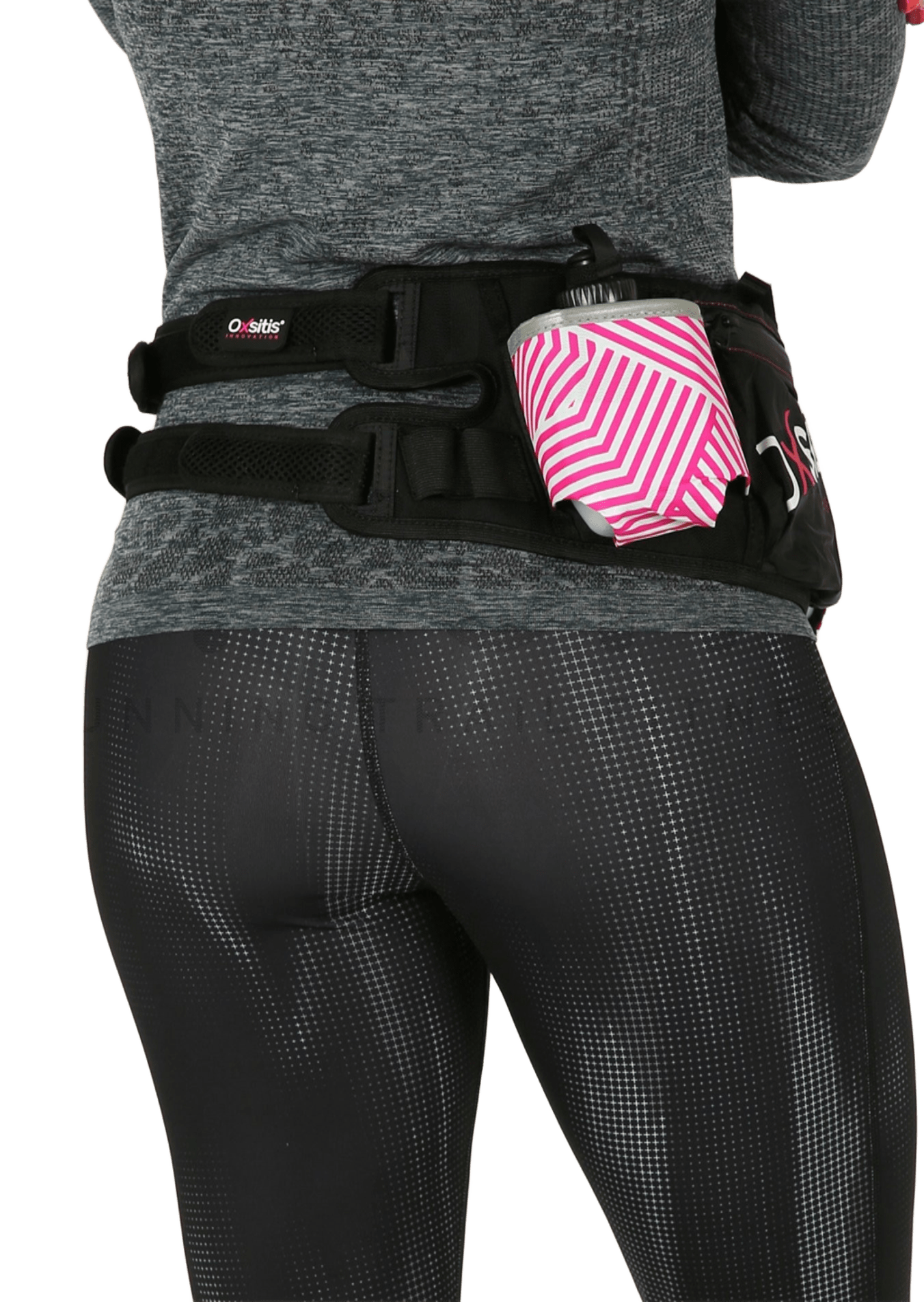 Ceinture hydratation avec deux gourdes 200ml fournies femme OXSITIS Flaskbelt Rose Blanc Noir 4
