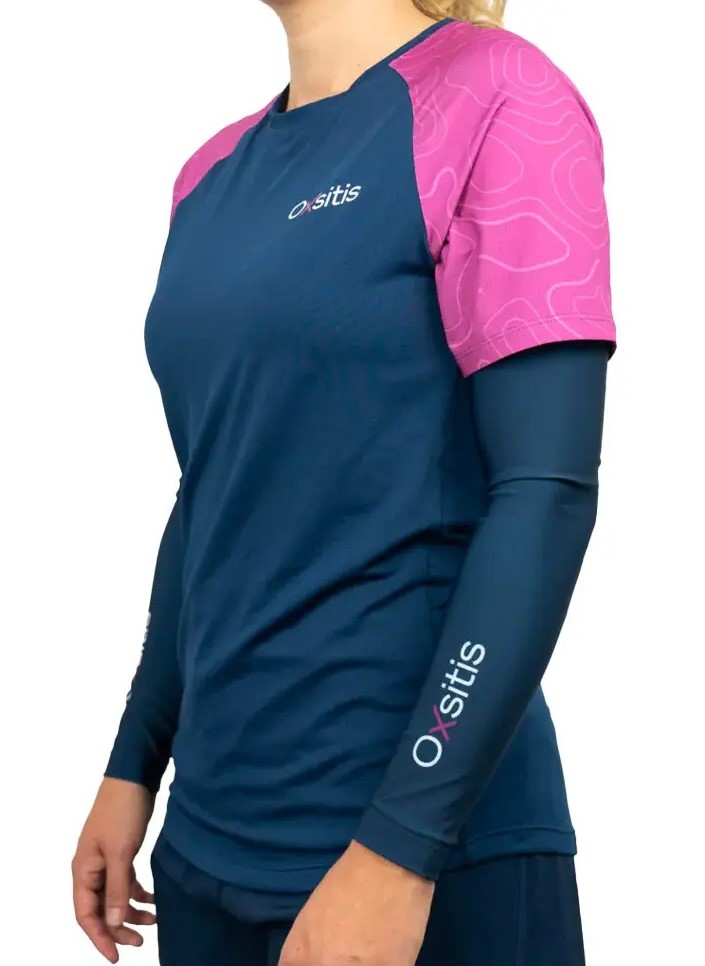 Manchettes techniques et respirantes unisexe OXSITIS Origin Bleu marine Rose Vert lime 5