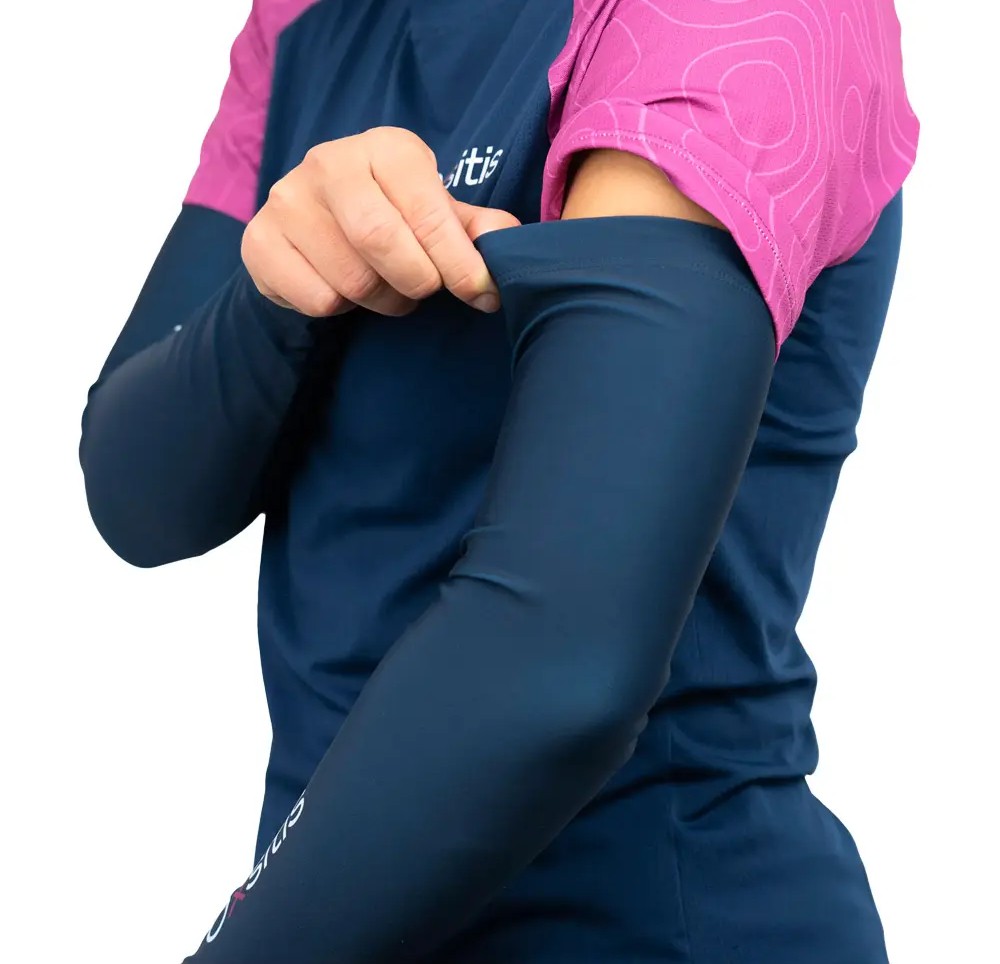 Manchettes techniques et respirantes unisexe OXSITIS Origin Bleu marine Rose Vert lime 3