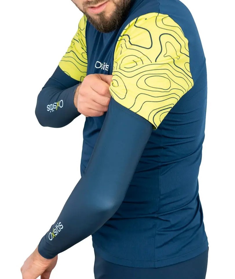 Manchettes techniques et respirantes unisexe OXSITIS Origin Bleu marine Rose Vert lime 7