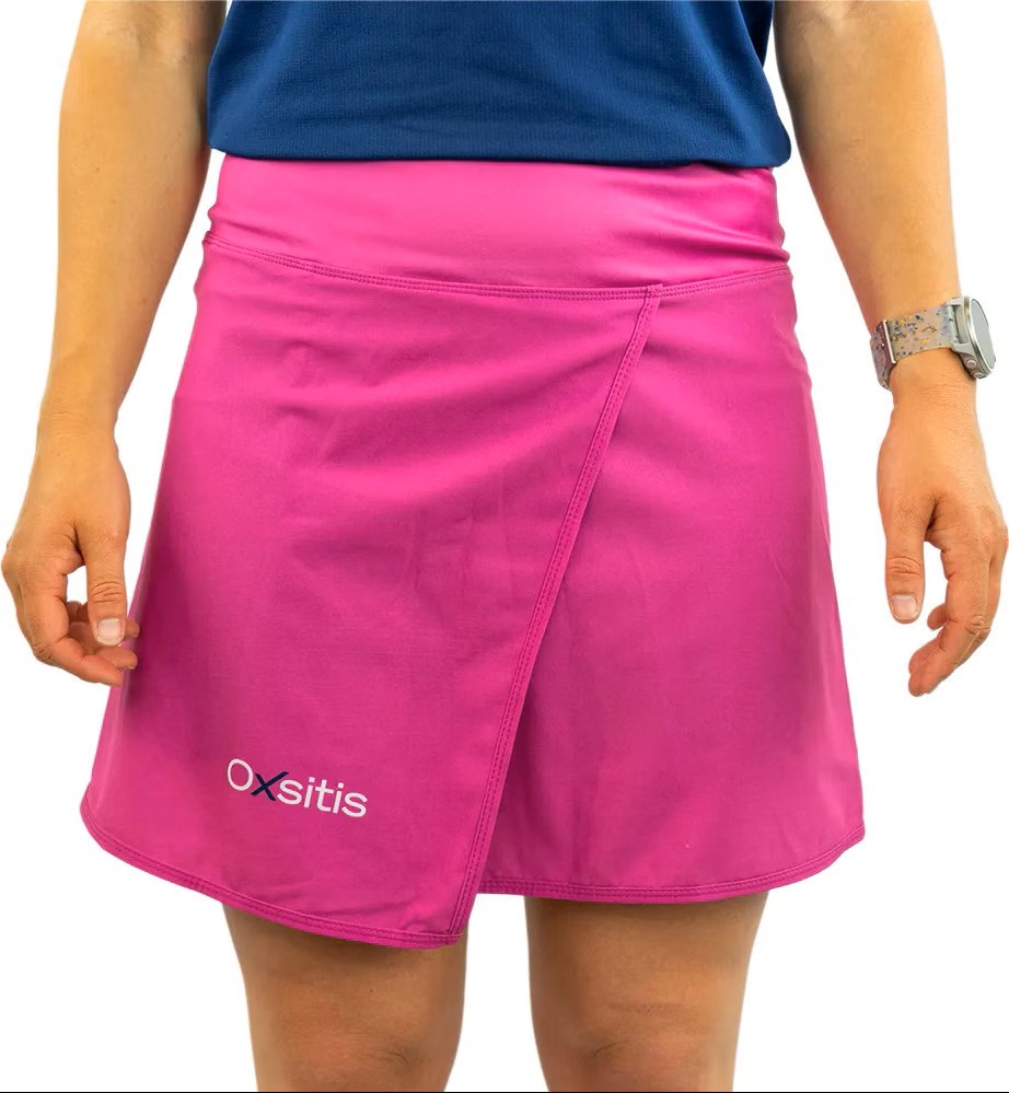 Jupe de running 2 en 1 avec cuissard femme OXSITIS Origin Rose Blanc Bleu marine 2