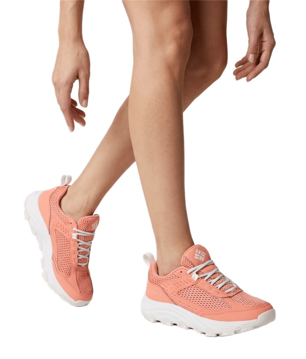 Chaussures marche femme Columbia TRAIL GROTTO FS BASSES Rose saumon Blanc 2