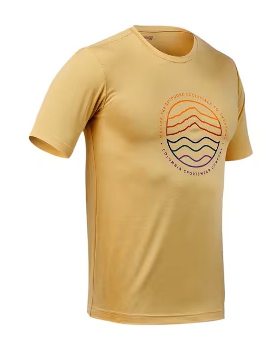 Tee-shirt sport respirant homme Columbia LAKEFONT TRAIL jaune 4