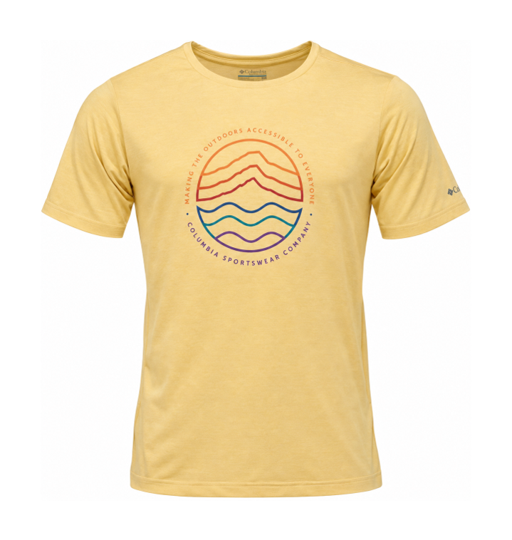 Tee-shirt sport respirant homme Columbia LAKEFONT TRAIL jaune 1