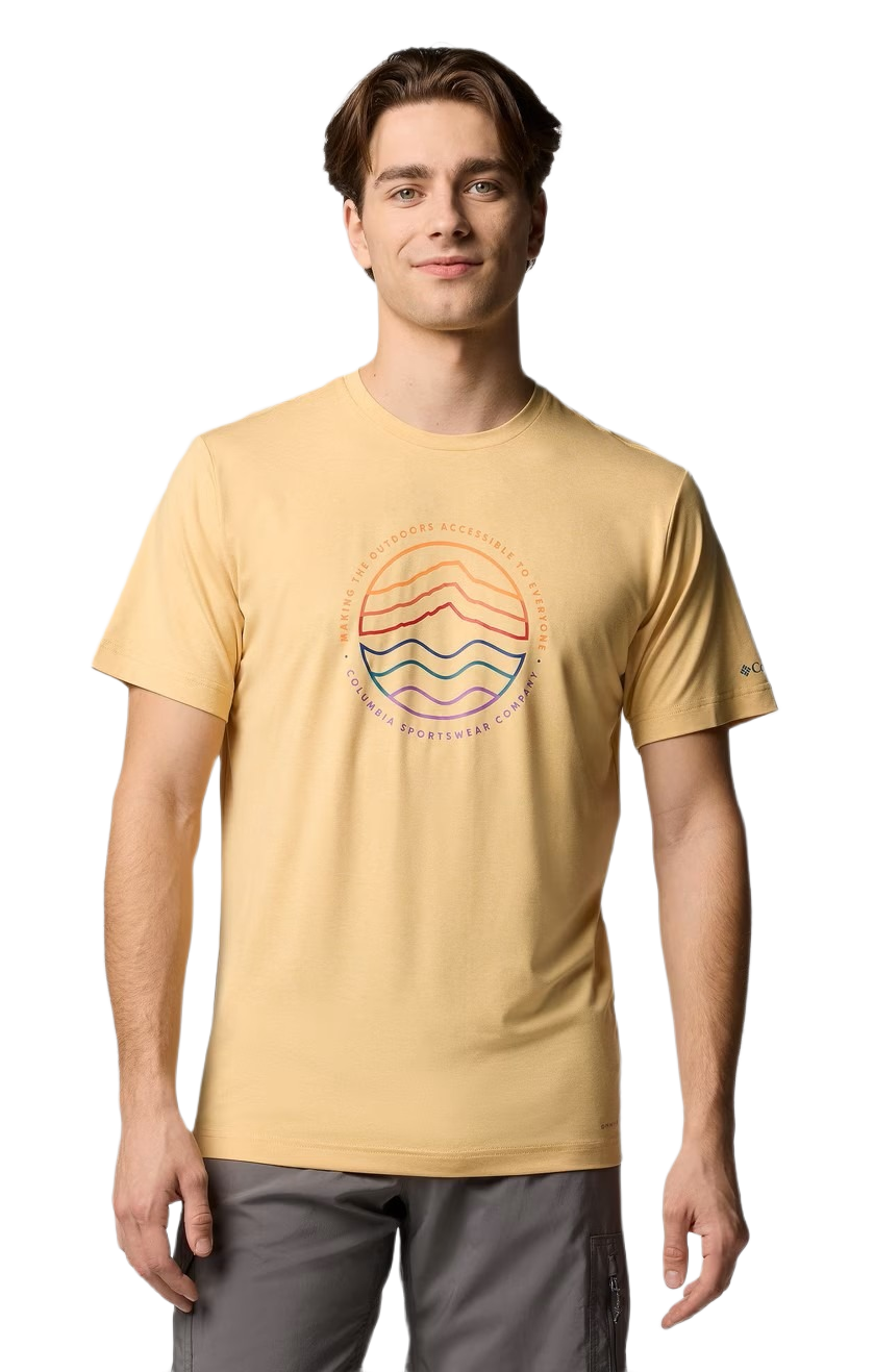 Tee-shirt sport respirant homme Columbia LAKEFONT TRAIL jaune 2